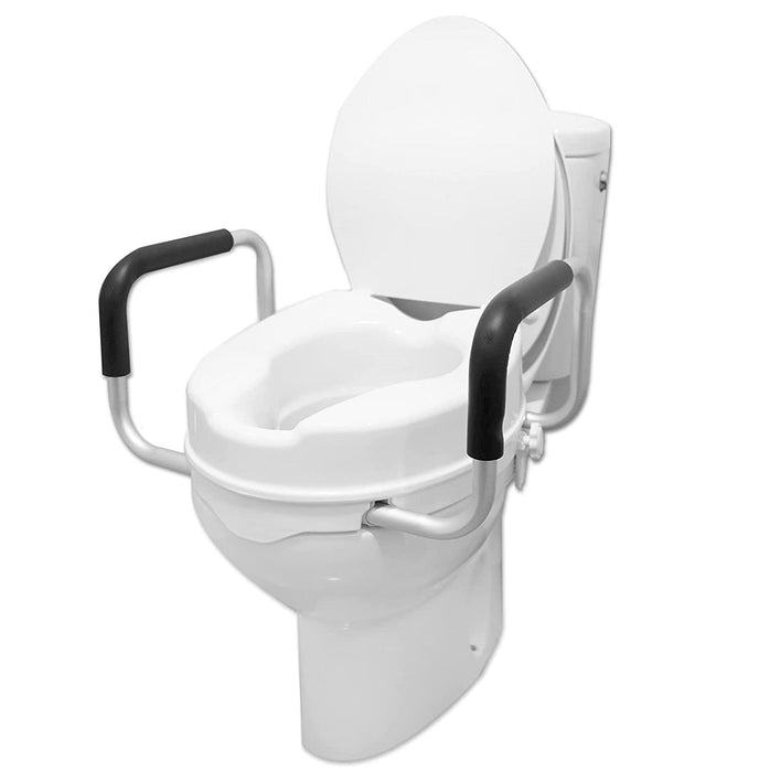 Elevador WC Segunda Mano con Reposabrazos (10 cm), Alza Inodoro para Adultos con Tapa | PEPE