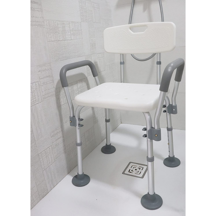 Pepe - Silla de ducha para ducha interior con brazos, asientos de ducha  ajustables para ancianos, silla de ducha para bañera, asientos de baño para
