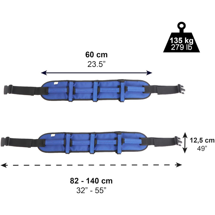 Cinturón de Transferencia con 7 Asas para Paciente y Cuidador (x2 uds), Ayuda para Levantar Personas con Movilidad Reducida | PEPE