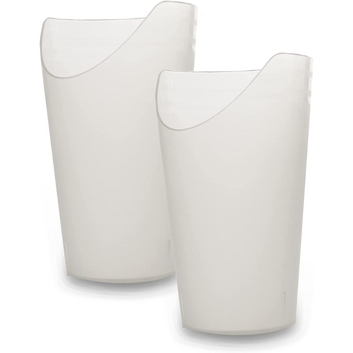Disfagia y Deglución - Vaso especial para personas que padecen disfagia.  Existen unos vasos adaptados con una muesca que ayudan a personas con  dificultad para tragar a deglutir de forma más segura.