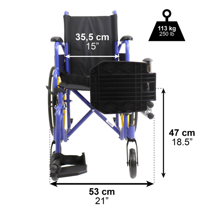 Alquiler Mensual - Silla de Ruedas Infantil Autopropulsable con Reposapiés Elevable | PEPE