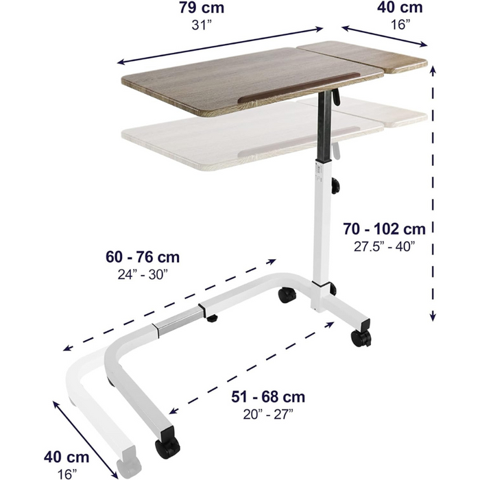 Mesa Auxiliar para Cama con Ruedas, Mesa Auxiliar Alta Hospital | KMINA