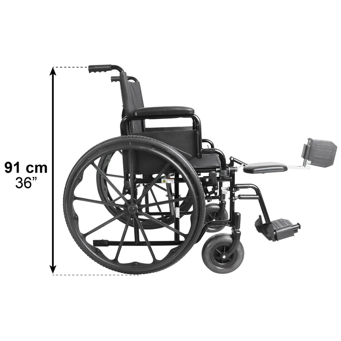 Alquiler Mensual - Silla de Ruedas Plegable Autopropulsable con Reposapiés Elevable | PEPE