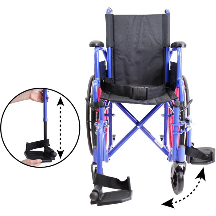 Silla de Ruedas Infantil Autopropulsable, Silla de Ruedas para Niños Plegable Rosa | PEPE | P10035