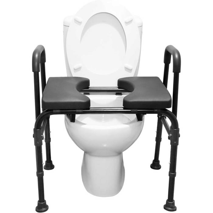 Asiento Elevador WC, Silla Orinal con Asiento Ajustable  (3 en 1) para Adultos Negra | KMINA