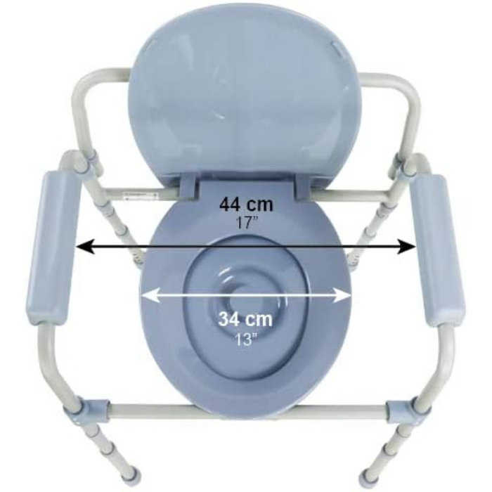 Silla Orinal con Asiento Ajustable (3 en 1), Silla Elevador WC, Silla Ducha para Ancianos Gris | PEPE