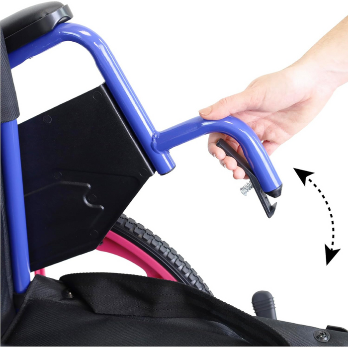 Silla de Ruedas Infantil Autopropulsable, Silla de Ruedas para Niños Plegable Rosa | PEPE | P10035