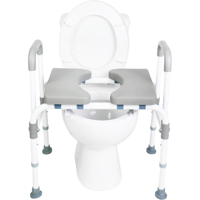 Silla Orinal con Asiento Ajustable  (3 en 1), Silla Ducha, Silla Inodoro, Elevador WC para Adultos Blanca | KMINA