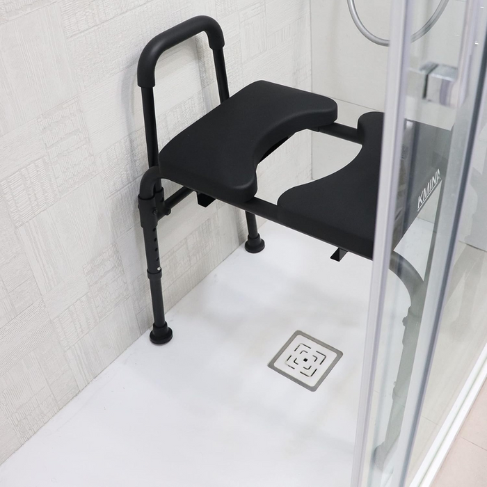 Asiento Elevador WC, Silla Orinal con Asiento Ajustable  (3 en 1) para Adultos Negra | KMINA