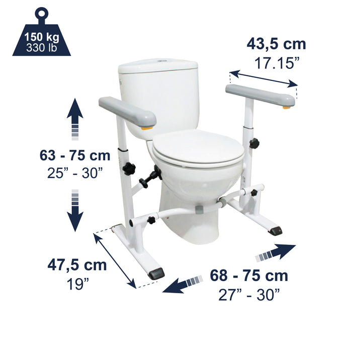 Apoyabrazos WC, Barra Baño Apoyo para Elevador Inodoro | KMINA | K30001