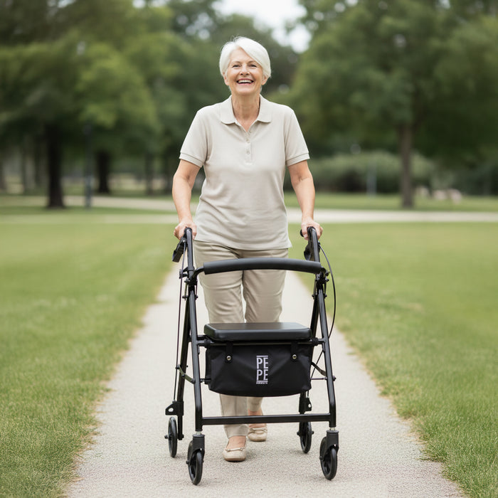 Andador para Adultos 4 Ruedas, Andadores para Personas Mayores Plegable | PEPE | P10032