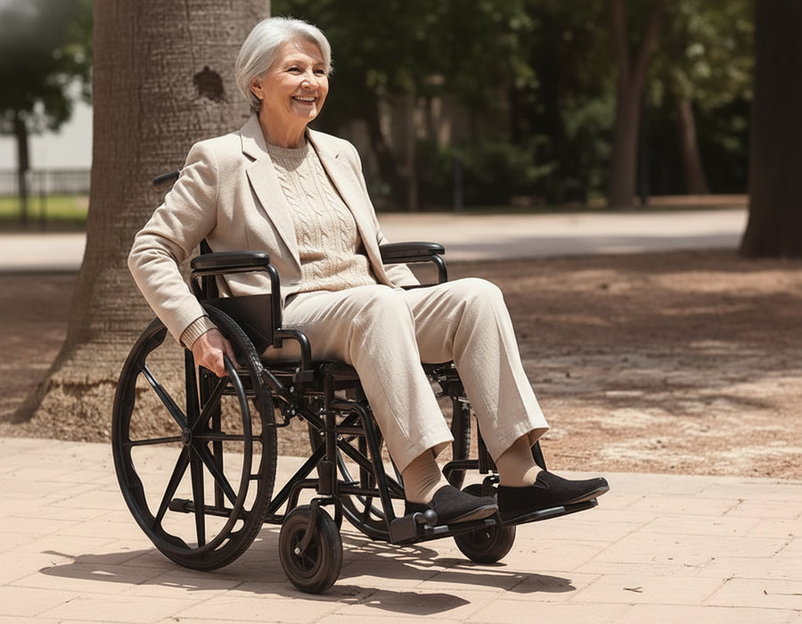 Silla de Ruedas Autopropulsable (Ancho Asiento 46 cm), Silla de Ruedas Plegable para Ancianos | PEPE | P10034