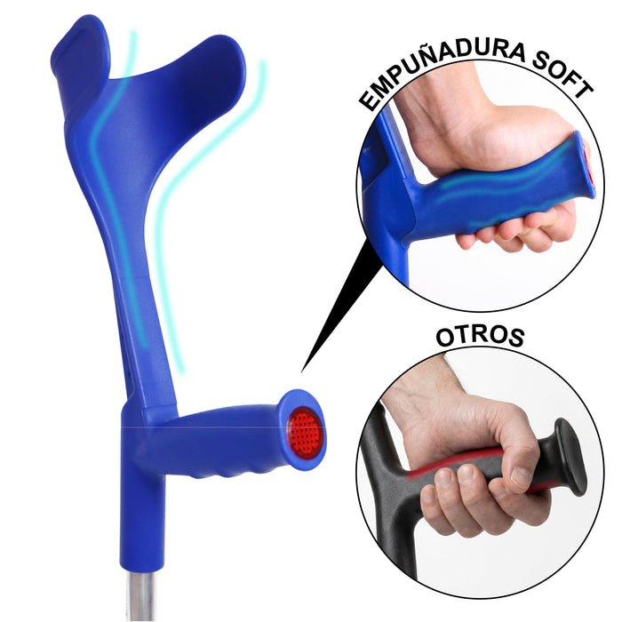 Muleta de Cuatro Patas Azul, Pesada y Robusta (1,5 kg), Fabricada en España | KMINA | K10069