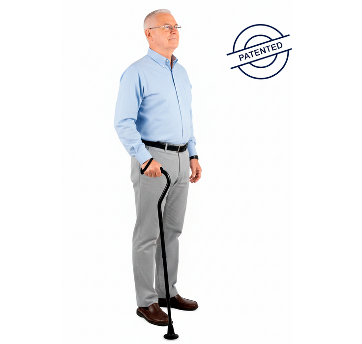 Bastón Extensible Bariátrico, Bastones para Andar Personas Mayores Negro Aluminio | KMINA | K10026