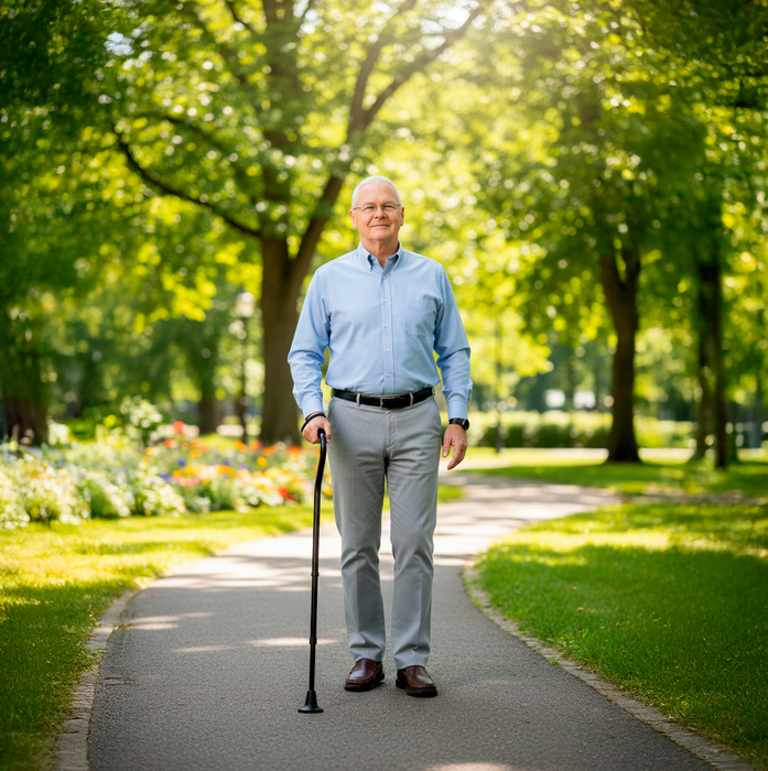 Bastón Extensible Bariátrico, Bastones para Andar Personas Mayores Negro Aluminio | KMINA | K10026