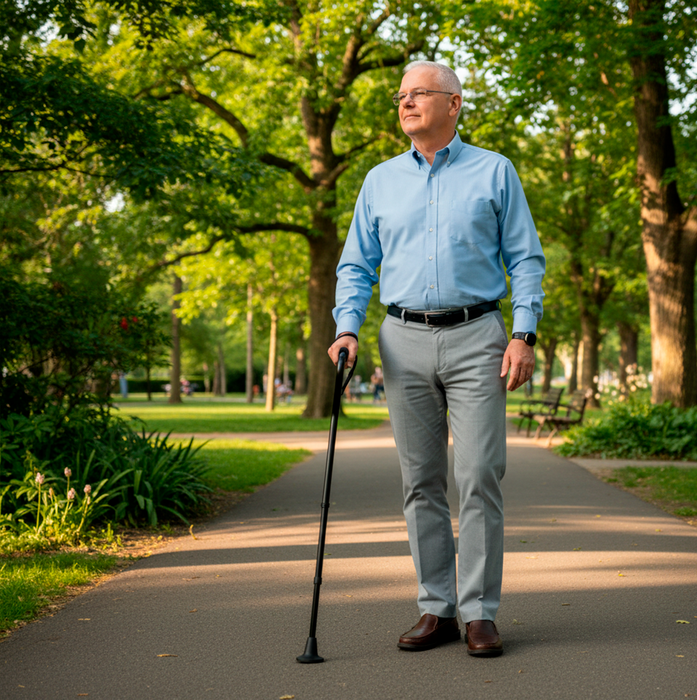 Bastón Extensible Bariátrico, Bastones para Andar Personas Mayores Negro Aluminio | KMINA | K10026