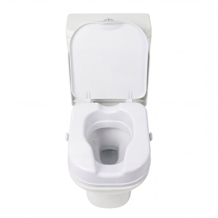 Elevador WC para Mayores Cuadrado (10 cm), Alza Inodoro Cuadrado Adultos con Tapa | PEPE | P30041