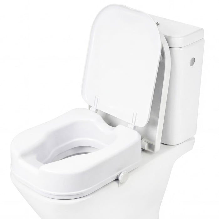 Elevador WC para Mayores Cuadrado (10 cm), Alza Inodoro Cuadrado Adultos con Tapa | PEPE | P30041