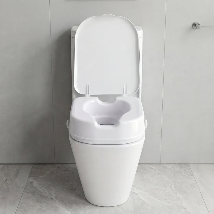 Elevador WC para Mayores Cuadrado (10 cm), Alza Inodoro Cuadrado Adultos con Tapa | PEPE | P30041