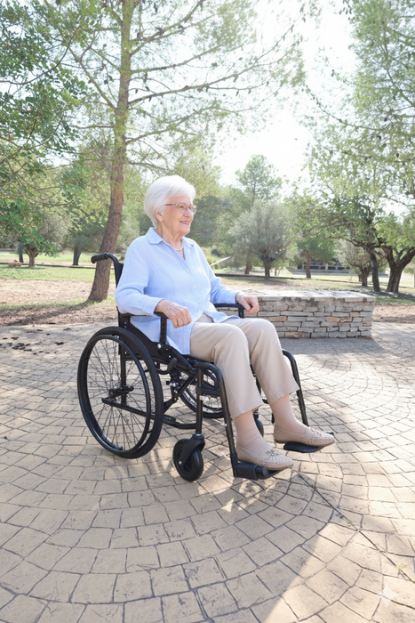 Silla de Ruedas Plegable y Ligera de Aluminio para Ancianos (Ancho Asiento 46 cm), Sillas de Ruedas para Personas Mayores | KMINA | K10078