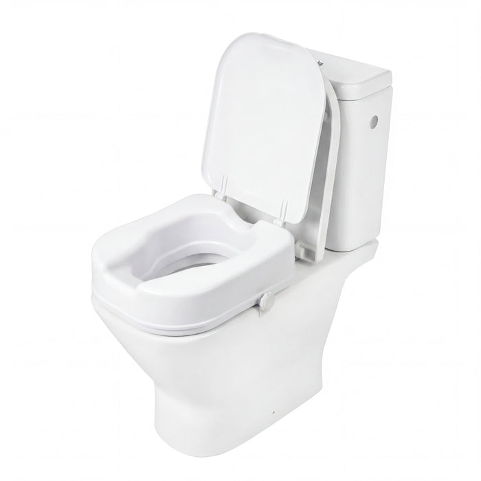 Elevador WC para Mayores Cuadrado (10 cm), Alza Inodoro Cuadrado Adultos con Tapa | PEPE | P30041