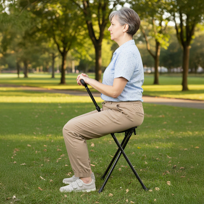 Bastón Asiento de Fibra de Carbono (Altura Regulable) | KMINA | K10059
