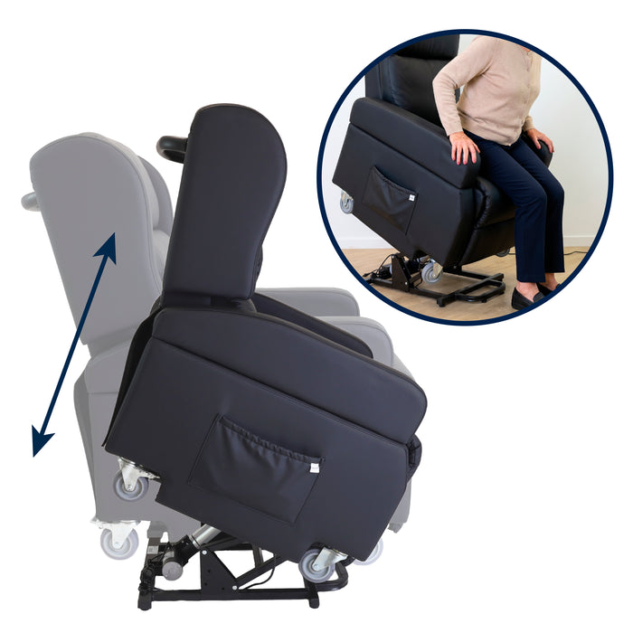 Sillón Elevador Relax Eléctrico con Asa, Sillón Relax Reclinable y Elevable Ortopédico, Sillón Levanta Personas Negro | KMINA | K40072