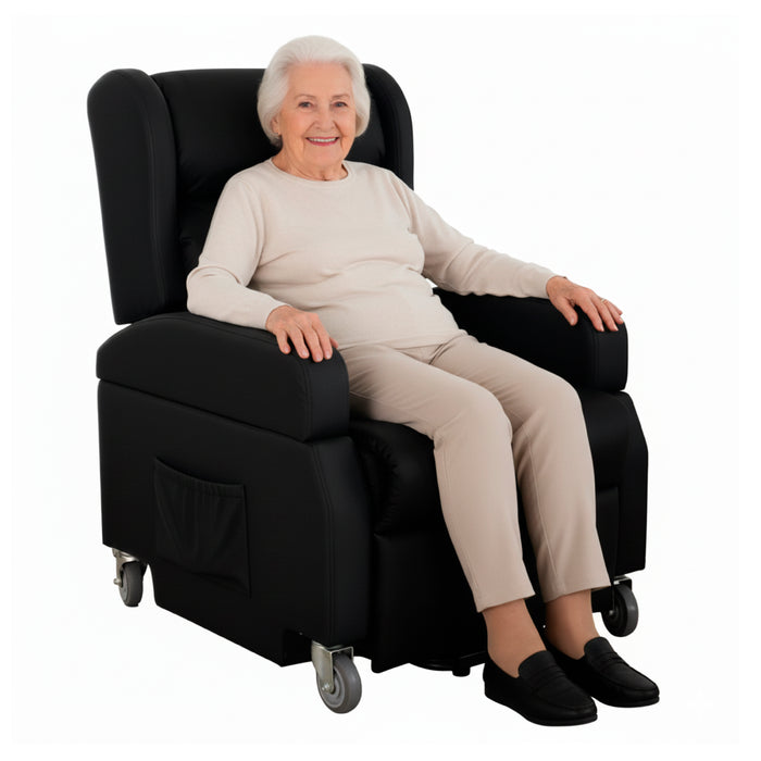 Sillón Elevador Relax Eléctrico con Asa, Sillón Relax Reclinable y Elevable Ortopédico, Sillón Levanta Personas Negro | KMINA | K40072
