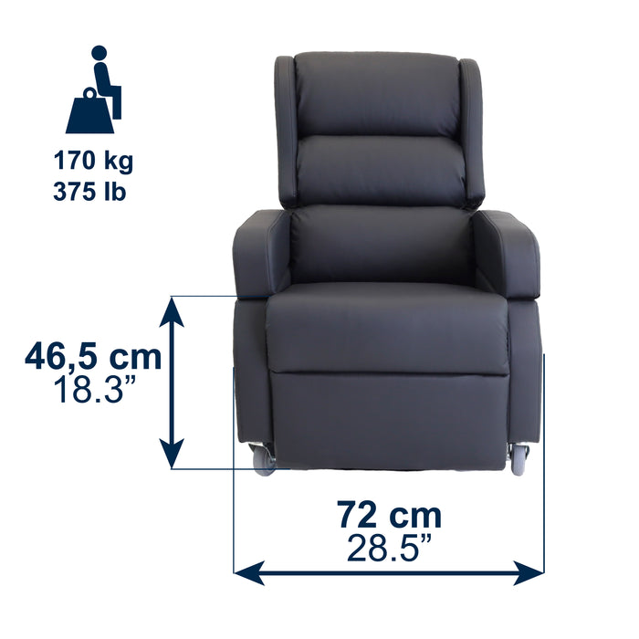 Sillón Elevador Relax Eléctrico con Asa, Sillón Relax Reclinable y Elevable Ortopédico, Sillón Levanta Personas Negro | KMINA | K40072