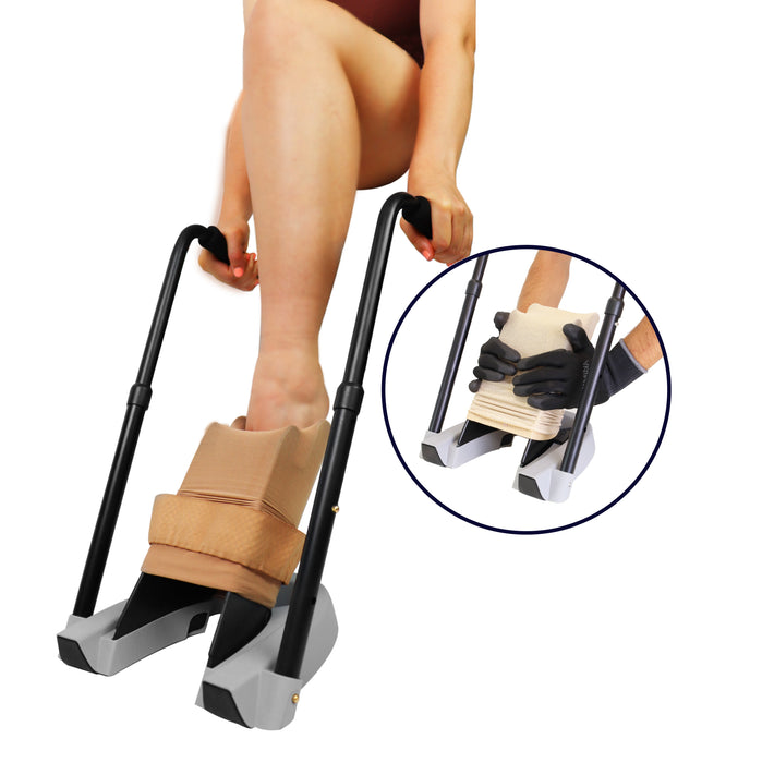 Calzador de Calcetines y Medias de Compresión (2 en 1) con Guantes, Calzador para Personas Mayores | KMINA | K40070