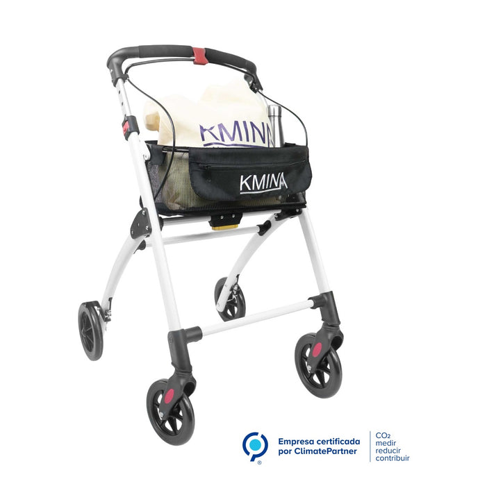 Narrow Walker for Home and Outdoors, Walkers for Seniors, Adults with Tray, White and Black | KMINA | K10009