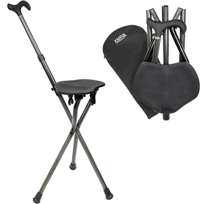 Carbon Fiber Walking Stick Seat (Adjustable Height) | KMINA | K10059