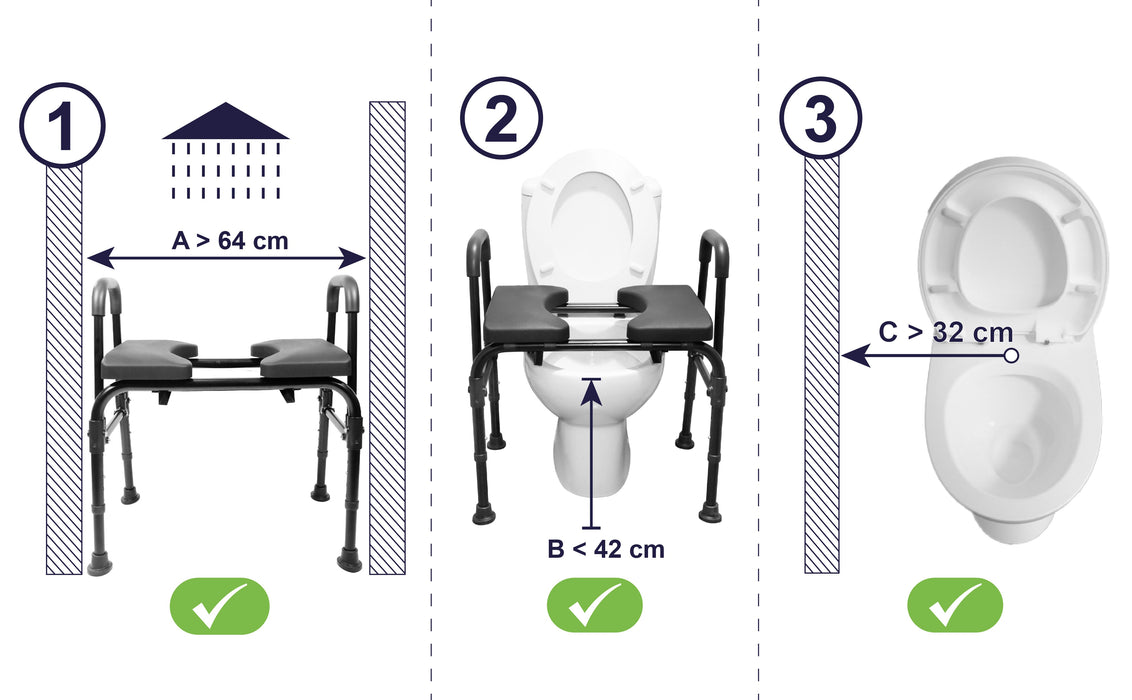 silla con inodoro medidas