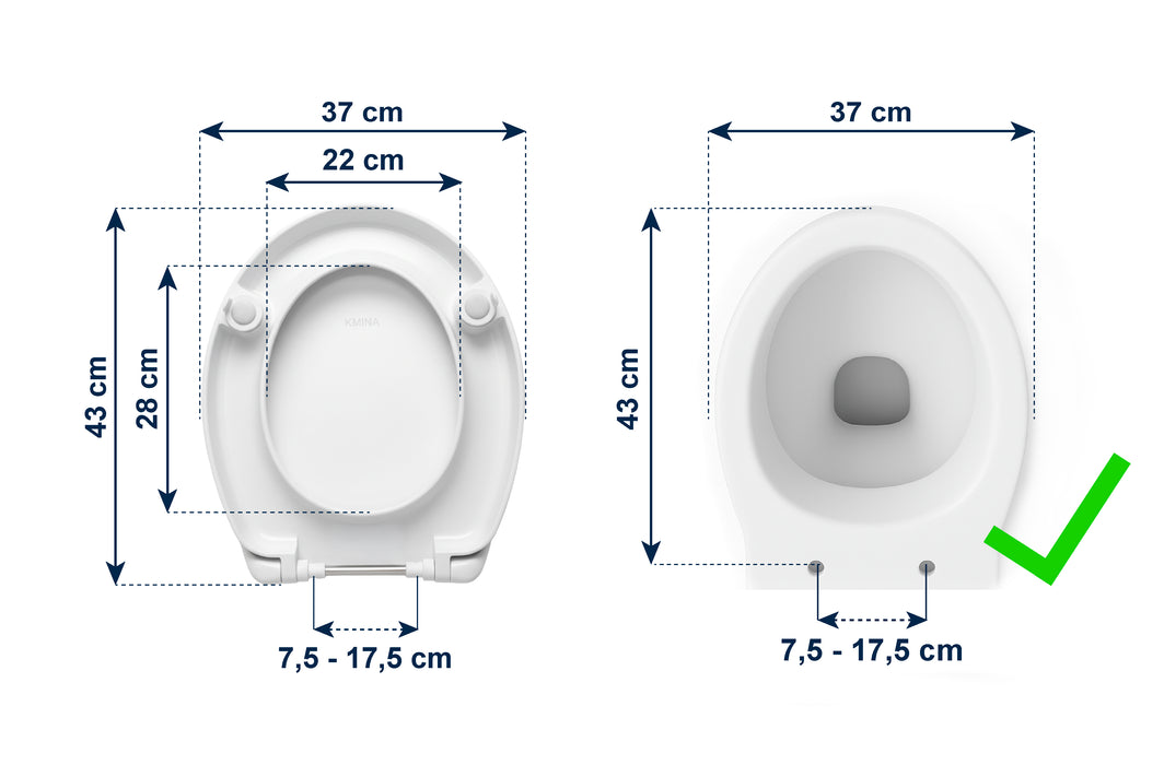 Elevador WC (5 cm) Duroplast, Alza Inodoro para Adultos con Tapa | KMINA | K30038