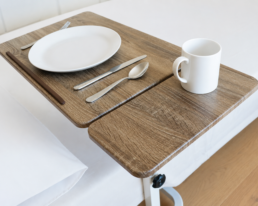 Overbed Table with Wheels, High Hospital Bedside Table | KMINA | K40012