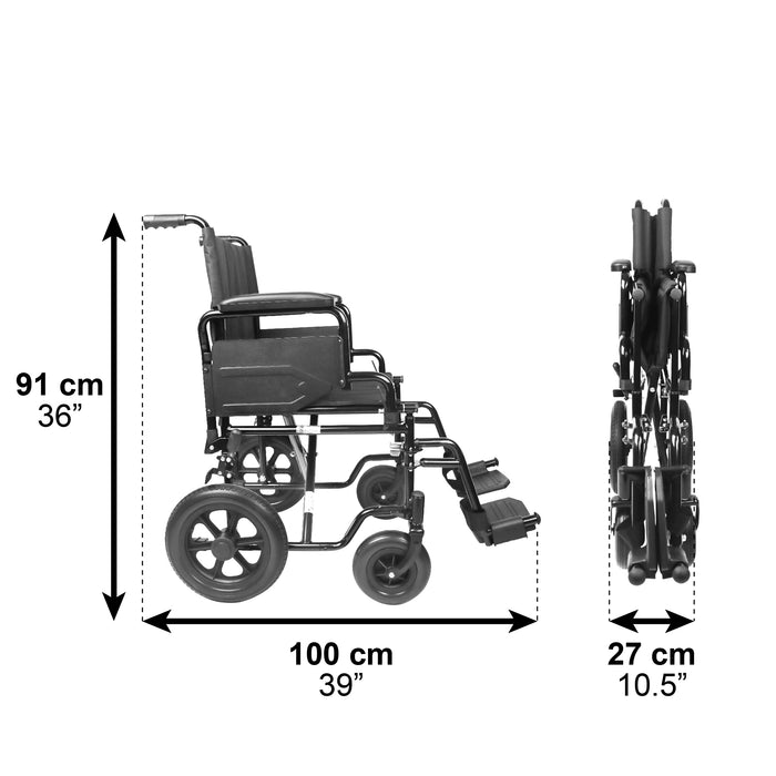 Silla de Ruedas Plegable y Ligera para Ancianos (Ancho Asiento 43 cm), Sillas de Ruedas para Personas Mayores | PEPE