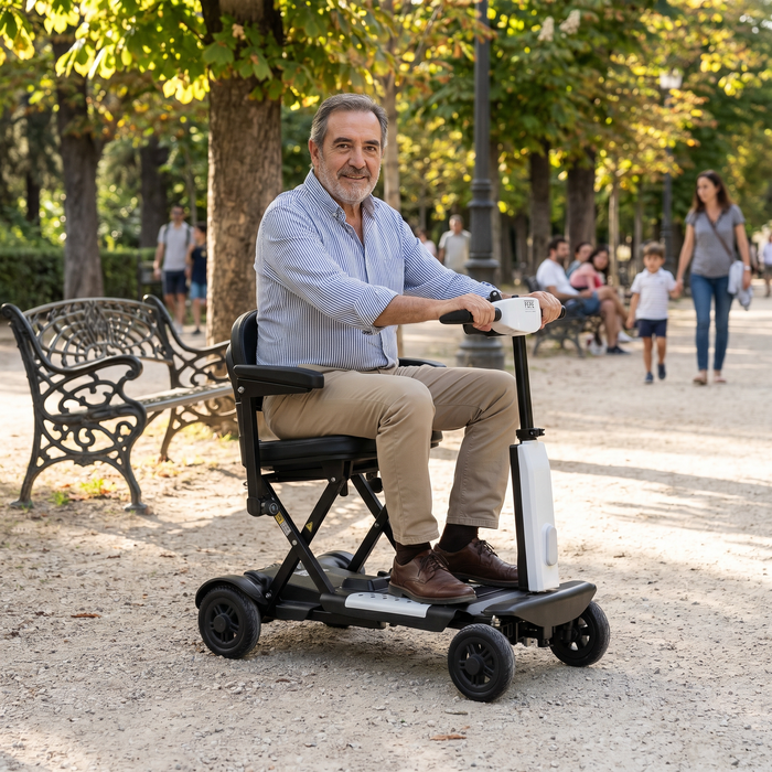 Scooter Plegado Eléctrico para Adultos Blanco con Reposabrazos | PEPE | P10049