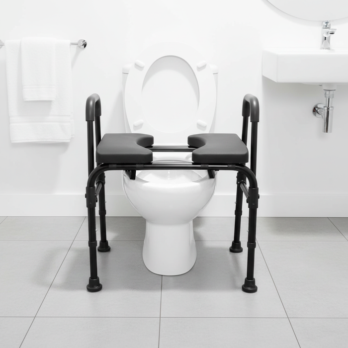 Asiento Elevador WC, Silla Orinal con Asiento Ajustable (3 en 1) para Adultos Negra | KMINA | K30029