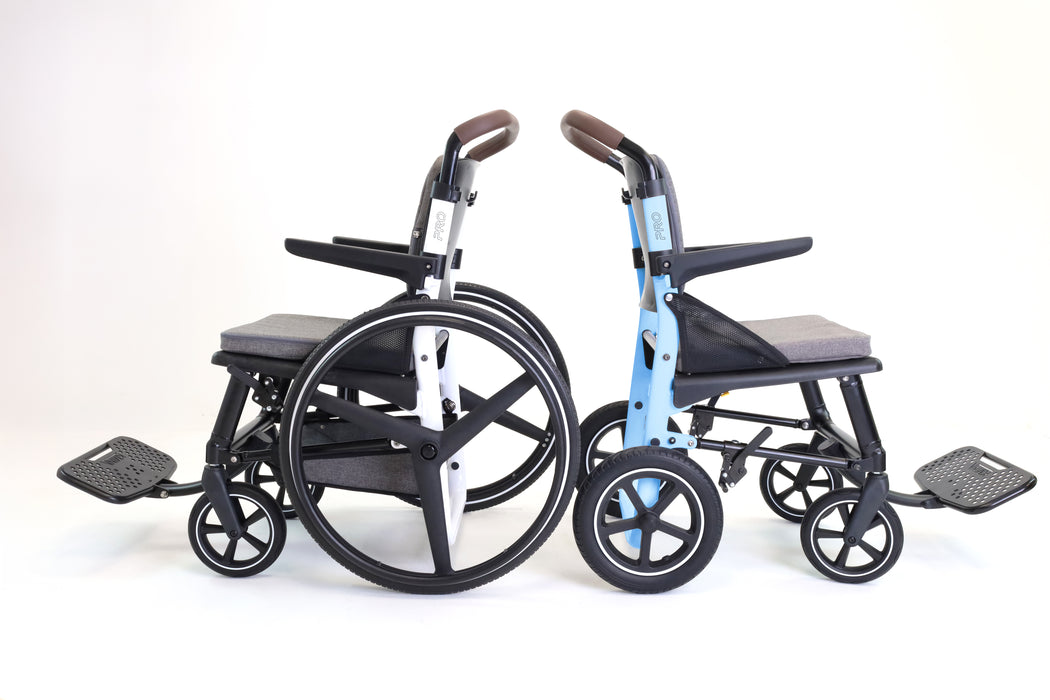 Silla de Ruedas Plegable y Ligera, Sillas Ruedas Transporte, Azul | KMINA PRO | K10082