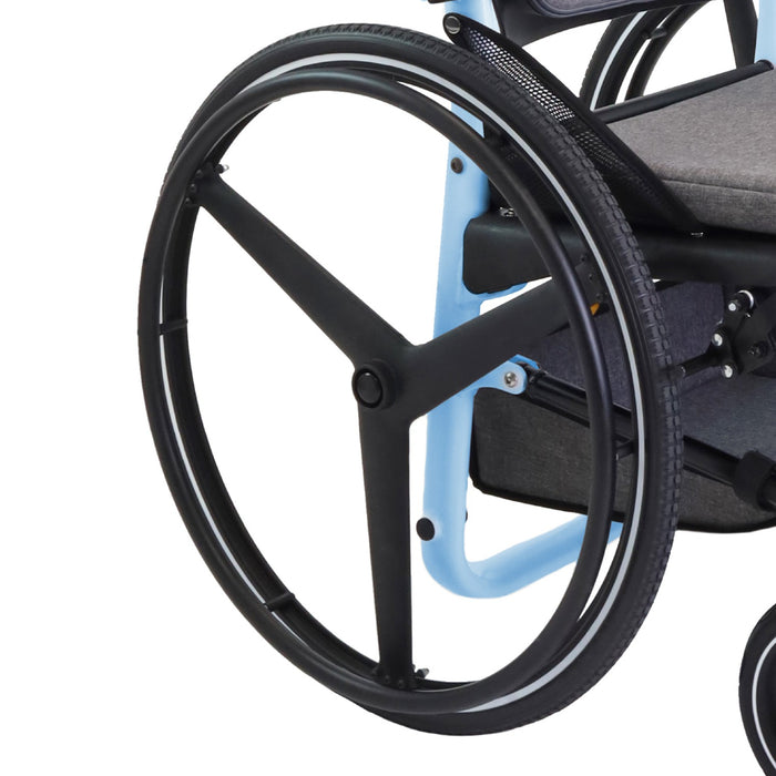 Silla de Ruedas Plegable Autopropulsable Ligera, Sillas Ruedas Autopropulsadas, Azul | KMINA PRO | K10084