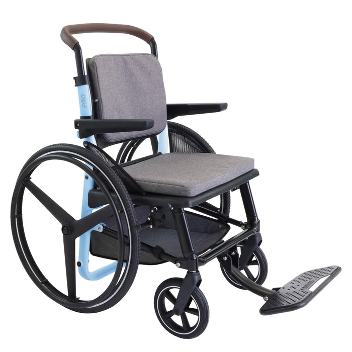 Silla de Ruedas Plegable Autopropulsable Ligera, Sillas Ruedas Autopropulsadas, Azul | KMINA PRO | K10084