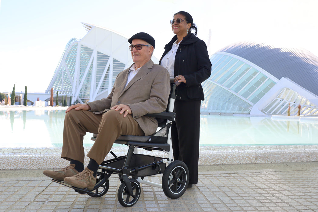 Silla de Ruedas Plegable y Ligera, Sillas Ruedas Transporte, Azul | KMINA PRO | K10082