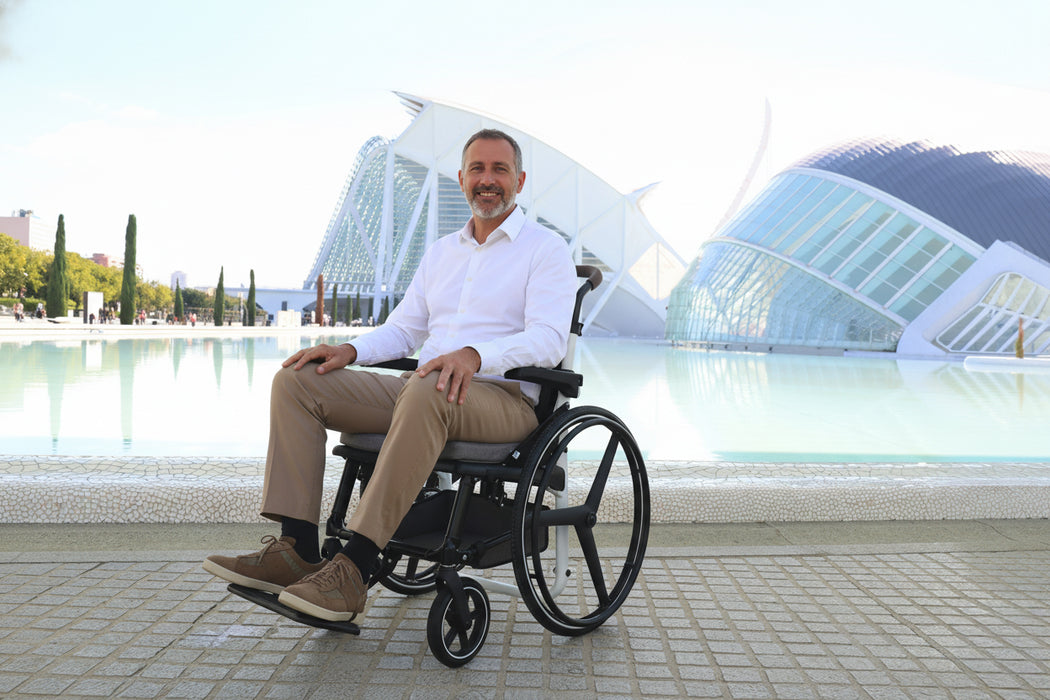 Silla de Ruedas Plegable Autopropulsable Ligera, Sillas Ruedas Autopropulsadas, Azul | KMINA PRO | K10084