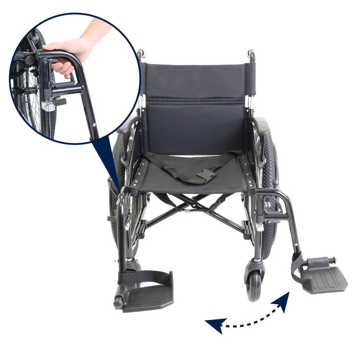 Silla de Ruedas Todoterreno Plegable (Asiento 46 cm), Sillas de Ruedas para Personas Mayores | KMINA | K10077