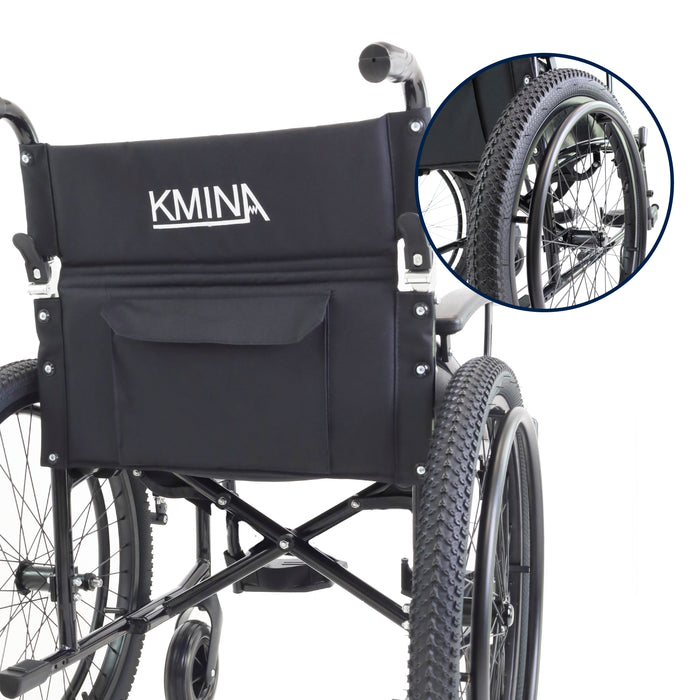 Silla de Ruedas Todoterreno Plegable (Asiento 46 cm), Sillas de Ruedas para Personas Mayores | KMINA | K10077