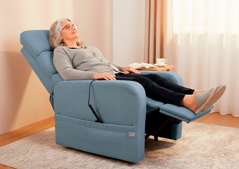 Sillón Relax Eléctrico, Sillón Relax Reclinable Ortopédico, Sillón Levanta Personas Azul | PEPE | P40029