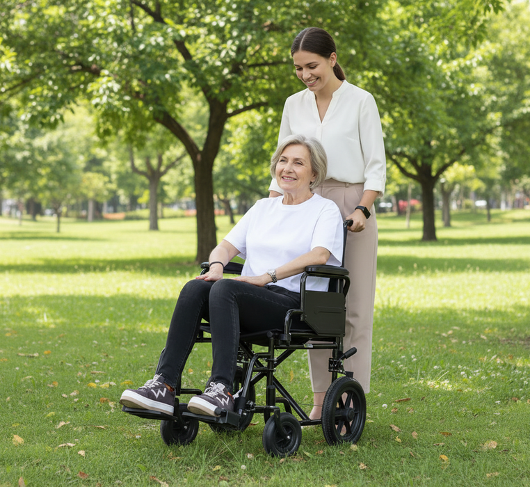Silla de Ruedas Plegable para Ancianos (Ancho Asiento 46 cm) , Sillas de Ruedas para Personas Mayores | PEPE | P10033