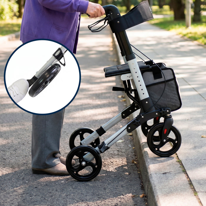Andador Advance Blanco, Andador para Personas Mayores con Asiento y cesta | KMINA | K10092
