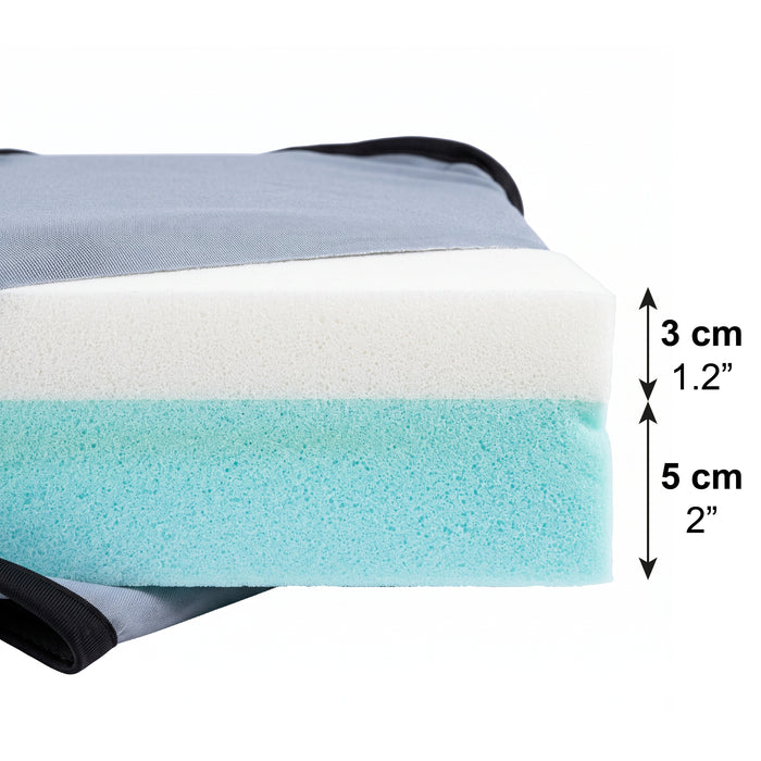 Anti-bedsore Cushion for Wheelchairs (42x42x8 cm, Medium Density), Postural Cushion for Seniors | PEPE | P40002