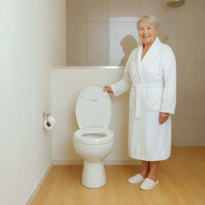 Elevador WC (5 cm) Duroplast, Alza Inodoro para Adultos con Tapa | KMINA | K30038